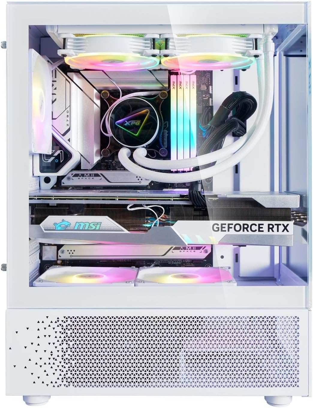 XPG Invader X Mini White ATX Mid Tower PC Case with 5 X ARGB Fans, VGA Support Up to 330mm, CPU Cooler Support Up to 166mm - INVADERXMINIMT-WHCWW 8