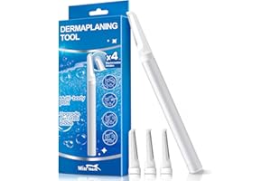 MISS SHARK Dermaplane Razor Include 4 Replaceable Blades, Face Razors for Women Face Exfoliation, Durable Eyebrow Razors Help Remove Peach Fuzz and Dead Skin, Silver