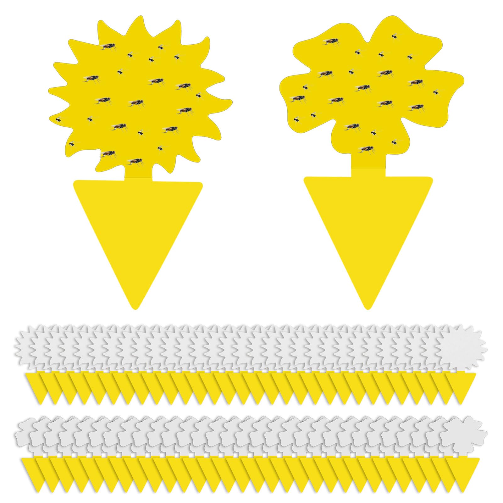 smtfcty Fruit Fly Traps 60 PCS Yellow Double-sided Fungus Gnat Sticky Catcher,Yellow Sticky Bug Insect Killer Fruit Fly Killer for Houseplant Indoor and Outdoor - Non-Toxic, Waterproof