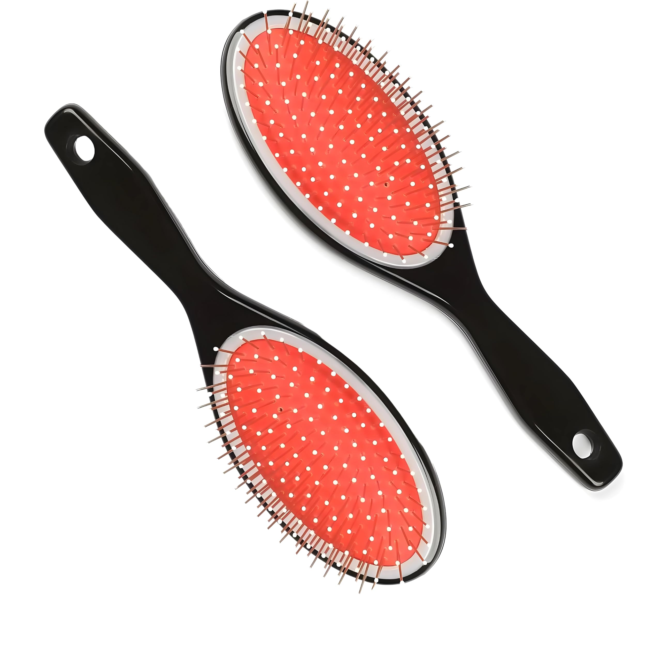 PARENCE. - Set of 2 Detangling Hair Brushes - Pneumatic Brushes with Protected Metal Bristles - 21 cm