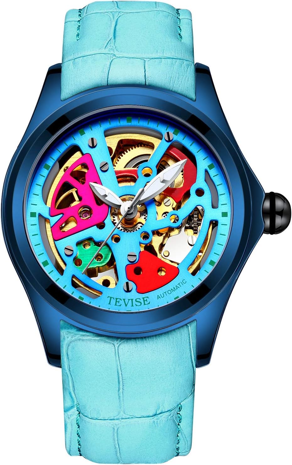 SJXIN Cool Stylish TEVISE Watch, TEVISE Steel Belt Mechanical Watch Casual Watch Men's Watch Hollow Watch Fashion Watches