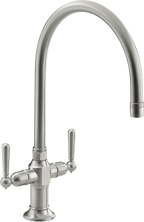 Kohler K 7341 4 Bs Hirise Stainless Two Handle Kitchen Sink Faucet