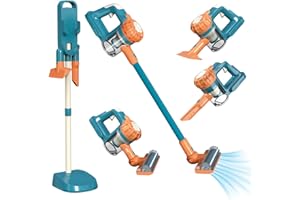 VARANO 3-in-1 Kids Vacuum That Really Works, Toddler Toy Vacuum Cleaning Set for Children Aged 3+, Fun Kids Working Toy Vacuum Cleaner with Working Suction for Realistic Play (Blue)