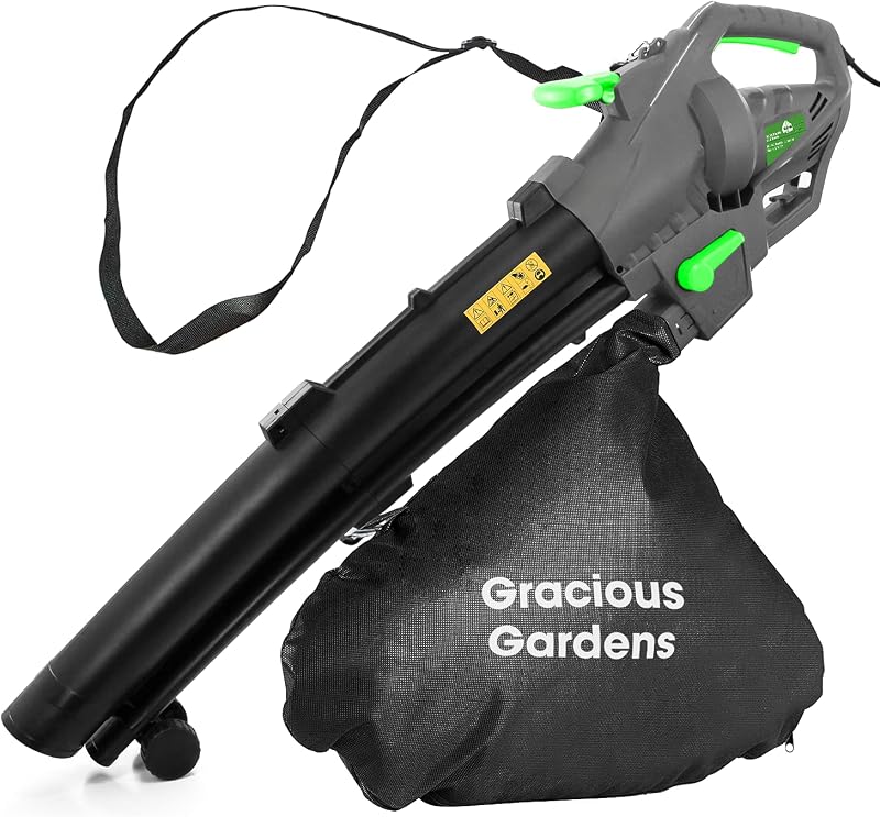 Gracious Gardens 3000W Leaf Blower Vacuum 35L Bag 10:1 Shredder