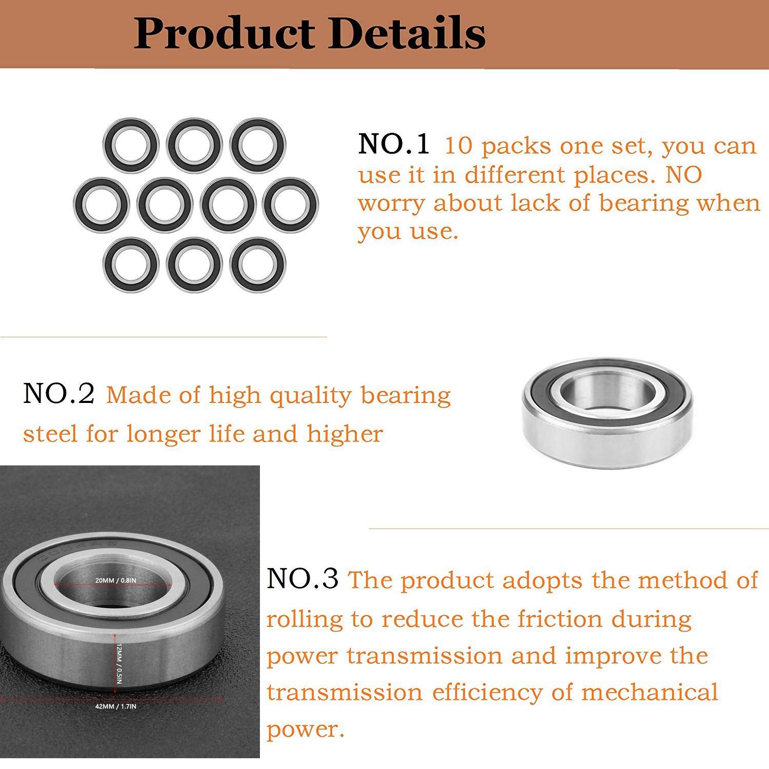 10pcs 6004 2rs1 Rubber Sealed Deep Groove Ball Bearings High Speed Bearing Steel Ball Bearing Single Row x42x12 Mm 12mm Thickness Deep Groove Ball Bearings Bearings Ekbotefurniture Com