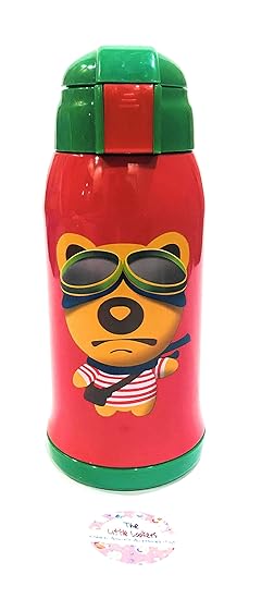 THE LITTLE LOOKERS Stainless Steel Insulated Sipper Bottle for Kids/Sipper School Bottle/Sipper Bottle with Straw/Travelling Water Bottle for Kids with Pop up Straw (Red, 600ml)