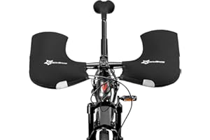 ROCKBROS Bike Handlebar Mittens Bicycle Pogies Winter Thermal Cover Cycling Hand Warm Windproof Cold Weather Mittens for MTB Mountain Bike Motor