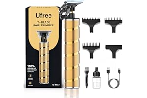Ufree Hair Trimmer for Men, Cordless Beard Trimmer Hair Clippers for Men, Electric Shaver Zero Gapped Razor T Blade Liners Ou