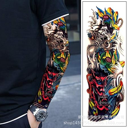 Tzxdbh 3pcs Full Bras Autocollant De Tatouage étanche Hommes