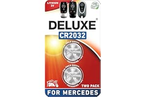 DELUXE BATTERIES Key Fob Replacement Batteries for Mercedes-Benz CR2032 (GLE Sprinter GLC C-Class GLS GLB E-Class S-Class GLA G-Class A-Class CLA EQS EQE EQB AMG GT) Remote Key (Pack of 2) (Check Fitment Guide)
