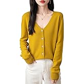 Chanyarn Women's 100% Merino Wool Cardigan 2025 Fall Winter Sexy V Neck Long Sleeve Lightweight Knit Cardigan Sweater