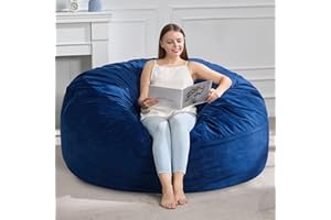 Hobestluk 4FT Bean Bag Chair Giant Bean Bag Chairs for Adults Large Bean Chairs with Removable Cover, Beanbag Chair with Filler, Adult Bean Bag Chairs for Living Room, Bedroom