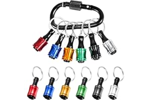 TIANFU 6Pcs Portable Drill Bit Holder Key Chain, Quick Release Bit Holders for Impact Driver. 1/4 Inch Hex Key Chain Bit Holders for Screwdrivers and Drill Bits Extension Bar. Tool Gifts for Men.