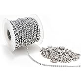 55 Feet Stainless Steel Ball Chain with 100 Connectors – 2.3mm Bead Chain Roll for Dog Tags, Necklaces for Men, Jewelry Making, Keychains, DIY Crafts