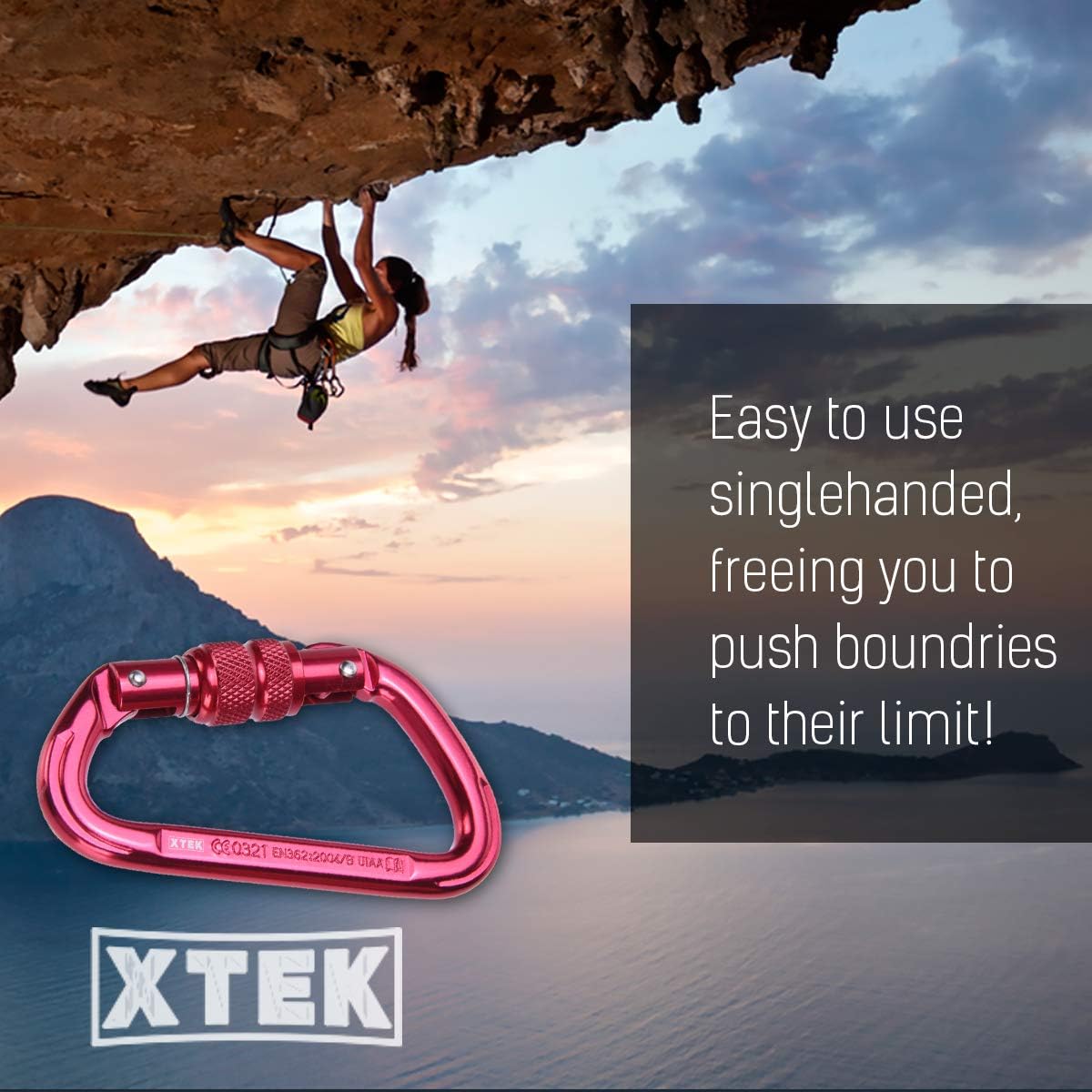 Aluminum Locking Carabiner Clip (23kN / 5171lb) UIAA & CE Rated - Rock Climbing Carabiner - Light Weight Heavy Duty Carabiner, for Tree Climbing, Dog Leashes, Keys, Climbing - 4" (1 Carabiner) : Sports & Outdoors