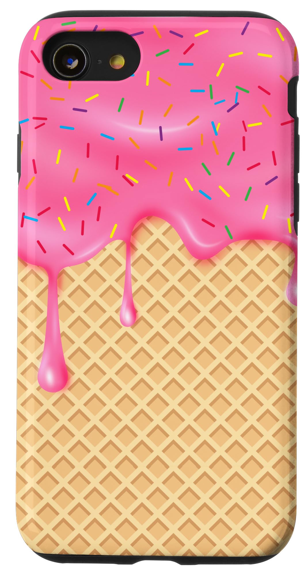 Ice Cream Cone with Sprinkles Drip Waffle Case for iPhone SE (2020) / 7 / 8