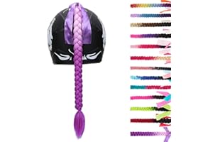 SEGO 1 PCS / 2 PCS Helmet Pigtail Helmet Braids with Detachable Suction Cup with Bowknot Motorcycle Helmet Ponytails Hair Tails Decoretion Many Colors (Helmet not Included)