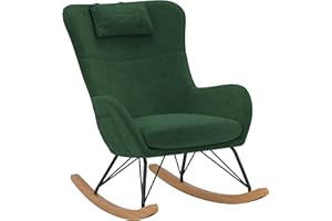 Baby Relax Cranbrook Rocker Accent Chair with Storage Pockets, Green