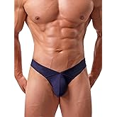 Mens Thong Pouch Underwear Male Breathable Ribbed G-String Bikini Stretch Y-Back Panties