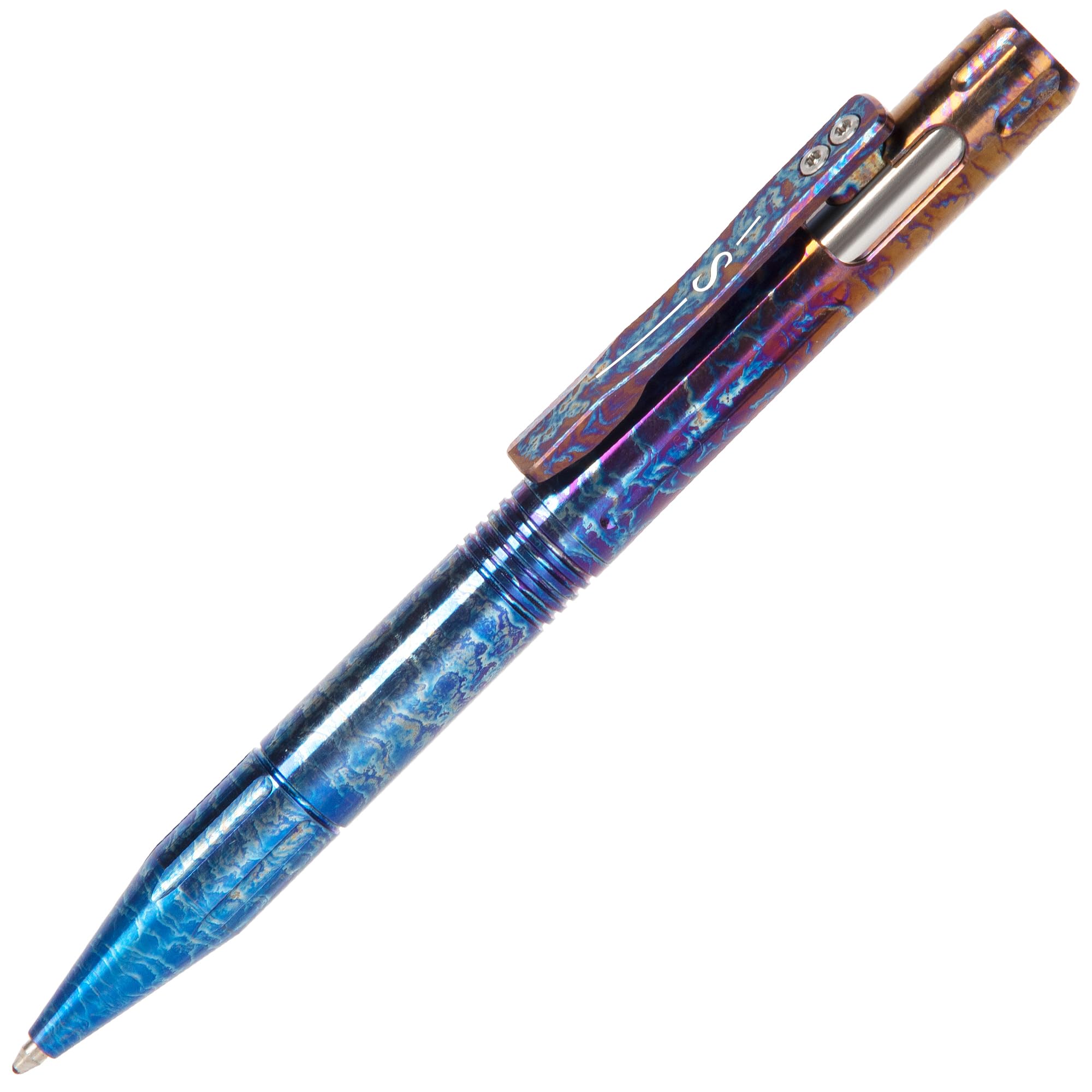 SMOOTHERPRO Titanium Bolt Action Pen | Compatible With Parker Refill | Retractable Refillable Metal Pen | for Men Women Business Writing Office Signature(GT03) | Color Multicolor