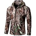 ReFire Gear Men's Soft Shell Military Tactical Jacket Outdoor Camouflage Hunting Fleece Hooded Coat