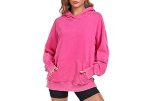 ATOFY Women's Oversized Hoodies Sweatshirts Vintage Acid Wash Cotton Baggy Spring Fall Outfits Pullover Tops