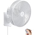 10 Inch Wall Mount Oscillating Fan with Remote and Timer, Small Bedroom RV Fan with 4 Speeds, Quiet Operation,90°Oscillation, Adjustable Tilt,5.92 ft Wire, Cooling Bathroom Wall Mounted Fans