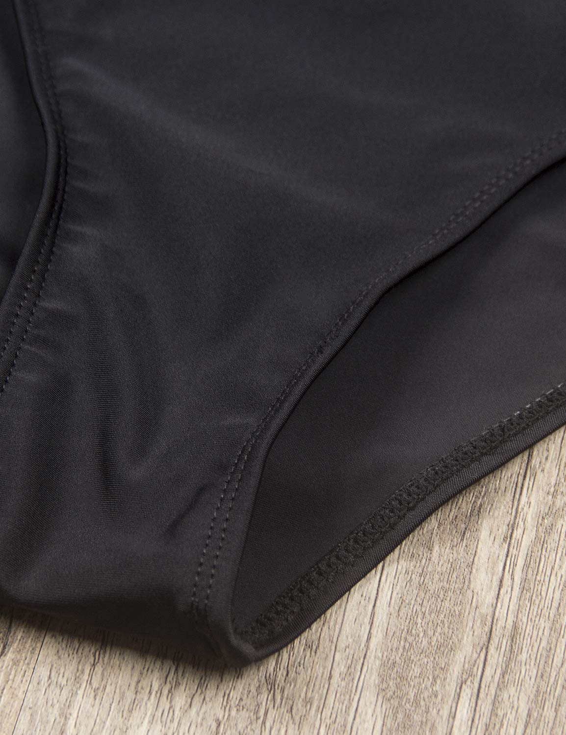 Blooming Jelly Ladies Wrap Tummy Control Swimming Costume for Women V Neck One Piece Swimsuit Swimwear Black,L