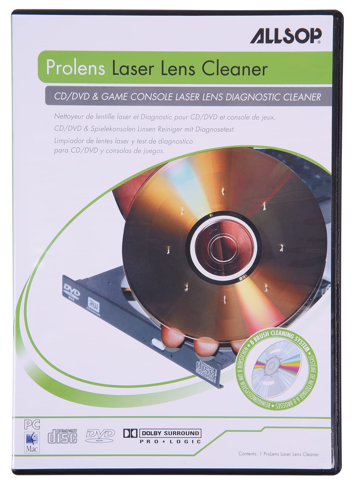 Allsop 59147 ProLens Laser Lens Diagnostic Cleaner for DVD and CD (Packaging May Vary)
