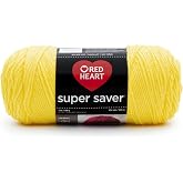 RED HEART Super Saver Yarn, Bright Yellow | #4 Medium Worsted Weight Acrylic Soft Yarn for Blankets, Beanies, Amigurumi, and Beginner Projects, 364 yards, 198g/7oz