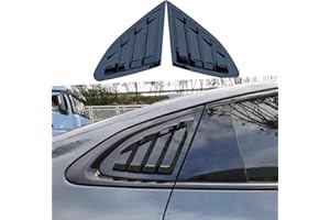 GENERIC for Chevrolet Chevy Malibu 2016-2024 Rear Side Window Louvers Sport Style Triangular Window Glass Blinds Air Vent Scoop Shades Cover Trim Blinds Auto Exterior ABS Decorate Accessories (Piano Black)