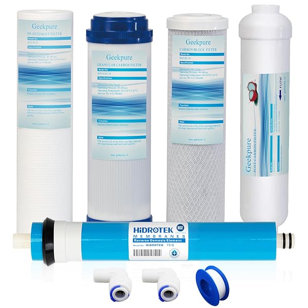 GEEKPURE 5 STAGE REVERSE OSMOSIS REPLACEMENT FILTER SET...