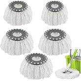 Spin Mop Heads Replacement for Mr.Clean,360 Rotating Round Mop (White-5PCS) | Mop Replacement Head for Old Hurricane,Universal Spin Mop Heads Clean Mop Head Refill for Standard Mops