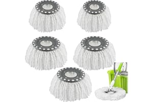 Spin Mop Heads Replacement Refill for Old Hurricane Mr.Clean,5 PCS 360 Spin Magic Rotating Round Mop Microfibre Universal Spi