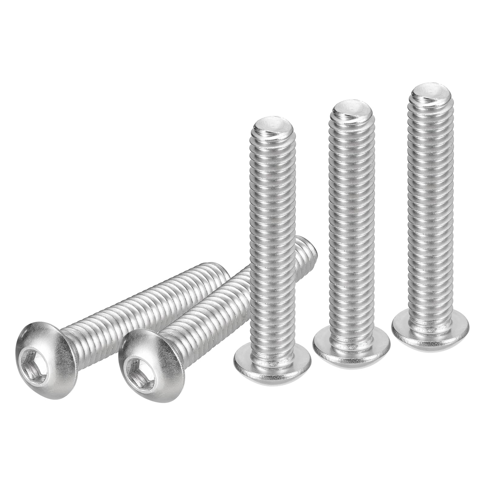 DTGN 5/16-18x1-3/4" Button Head Socket Cap Screws - 25Pack - Good for Machine - 304 Stainless Steel 18/8 - Hex Drive Full Thread UNC Fasteners — image 1