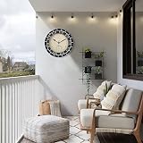 OCEST 10.5 Inch Waterproof Garden Clock with Thermometer, Silent Operation view 6