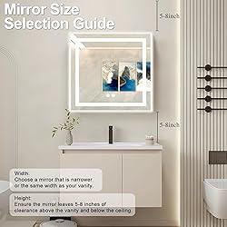BuLife 28 X 28 Inch Square LED Bathroom Vanity