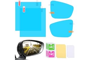 FRIENDA 4 Pieces Car Rearview Mirror Film Rainproof Waterproof Mirror Anti Fog Clear Nano Coating Car Film for Rear View Mirrors Side Windows