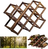 QUCUMER Wooden Wine Rack Foldable 10 Slot Free Standing Bottle Organizer view 8