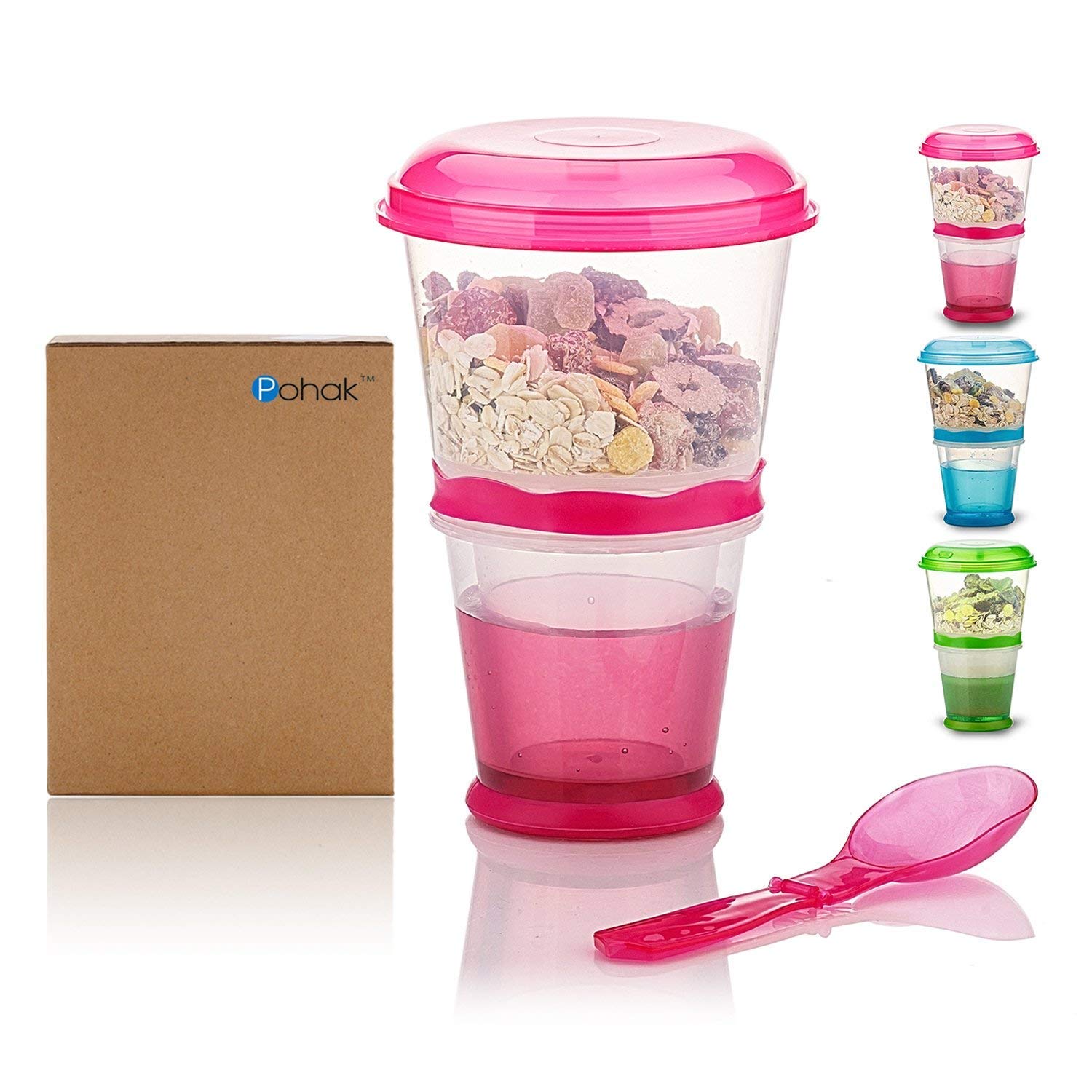Photo 1 of Cereal On The Go Cups Breakfast Drink Cups Portable Yogurt and Cereal to-Go Container Cup