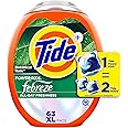 Tide Power Pods Laundry Detergent Pacs with Febreze, 63 Count, Botanical Rain Scent, Febreze Freshness with Odor Eliminators