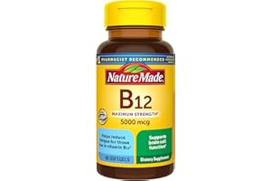 Nature Made Maximum Strength Vitamin B12 5000 mcg, Dietary Supplement for Energy Metabolism Support, 60 Softgels, 60 Day Supp