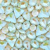 TANOSII Sew on Rhinestones 60 PCS Mixed Shapes Glass Rhinestones Sew on Crystal Gems Mental Flatback with Golden Claw for Jewelry Crafts Clothes Shoes Costume Garment Sea Blue
