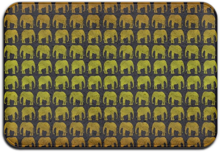 Indian Retro Elephants Non-slip Doormat Floor Door Mat Indoor Outerdoor Bathroom 23.6 X 15.7 Inch