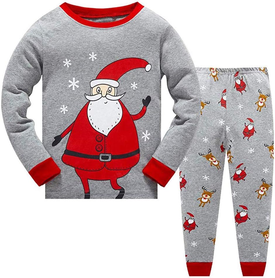 1-7 Years Baby Christmas Outfit Set Infant Boys Girls Sweatshirt Pant 2pcs Toddler Kids Baby Boys Pyjamas Christmas Nightwear Sleepwear T Shirt Pants Set