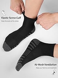 Airacker Athletic Quarter Socks with Cushion