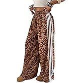 GORGLITTER Women's Cheetah Print Pants Leopard Wide Leg High Waisted Sweatpants Baggy Striped Joggers Trousers