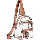 FADEON Large Clear Bag for Stadium Events, Transparent Purse Designer See Through Women's Crossbody Sling Bags Concerts Sports