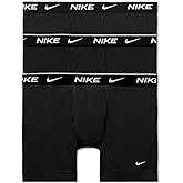 Nike Men`s Everyday Cotton Stretch Boxer Briefs 3 Pack (X-Large, Black(KE1107-001)/W)