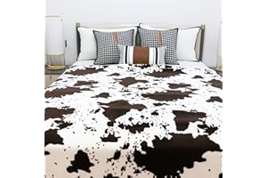 KIVEE Cow Print Blanket Soft Warm Twin Blankets and Throws Bedding Fleece Blanket Cozy Flannel Black Lightweight Fuzzy Couch Sofa Bed Throw Gifts for Mother Father 60x80 inch